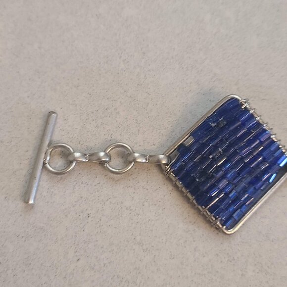 Handmade Blue Beaded Bracelet - Picture 2 of 6